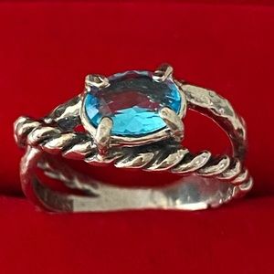 Sterling silver 925 Blue Topaz Ring size 6